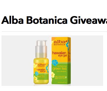 Alba Botanical Giveaway