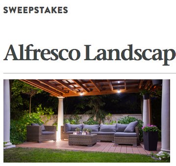 Alfresco Landscape Makeover Sweepstake