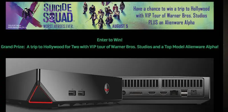 Alienware Arena Suicide Squad: We Need Them Bad Sweepstakes