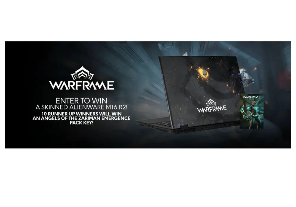 Alienware Arena Warframe Skinned Alienware M16 R2 Laptop Promotion - Win A Videogame Or A Gaming Laptop
