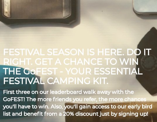 All in one Festival Camping Kit