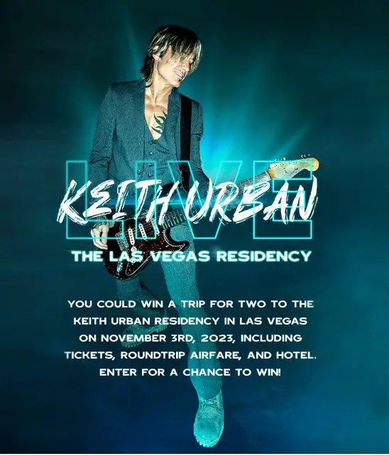 Allegiant 2023 Las Vegas Residency 2 Flyaway Sweepstakes – Win Tickets For 2 To The Keith Urban Residency In Las Vegas