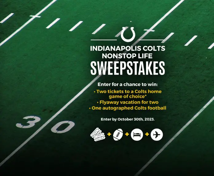 Allegiant Air 2023 Colts Flyaway Sweepstakes - Win A Trip For 2 To Colts Football Game + Other Prizes