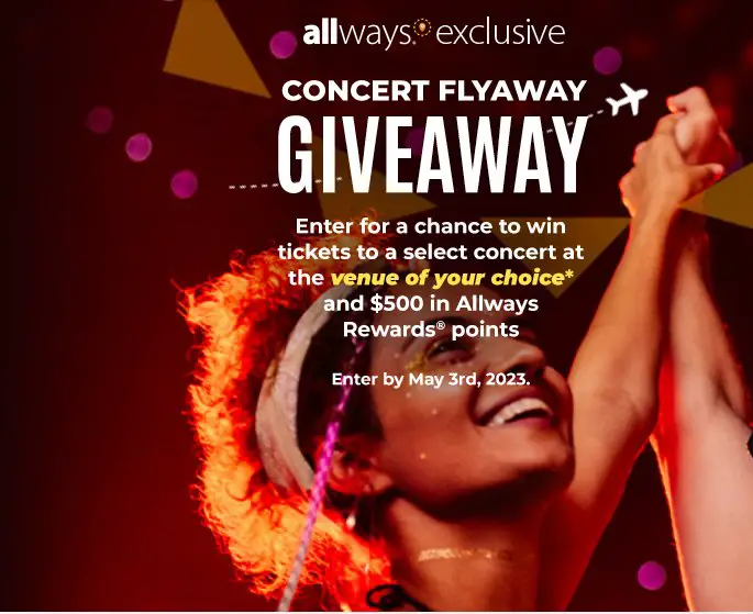 Allegiant Air Allways Exclusive Concert Flyaway Giveaway - Win Tickets To Select Concert At The Venue Of Your Choice