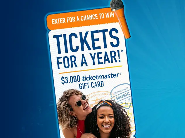 Allegiant Air Free Tickets For A Year Sweepstakes - Win A $3,000 TicketMaster Gift Card
