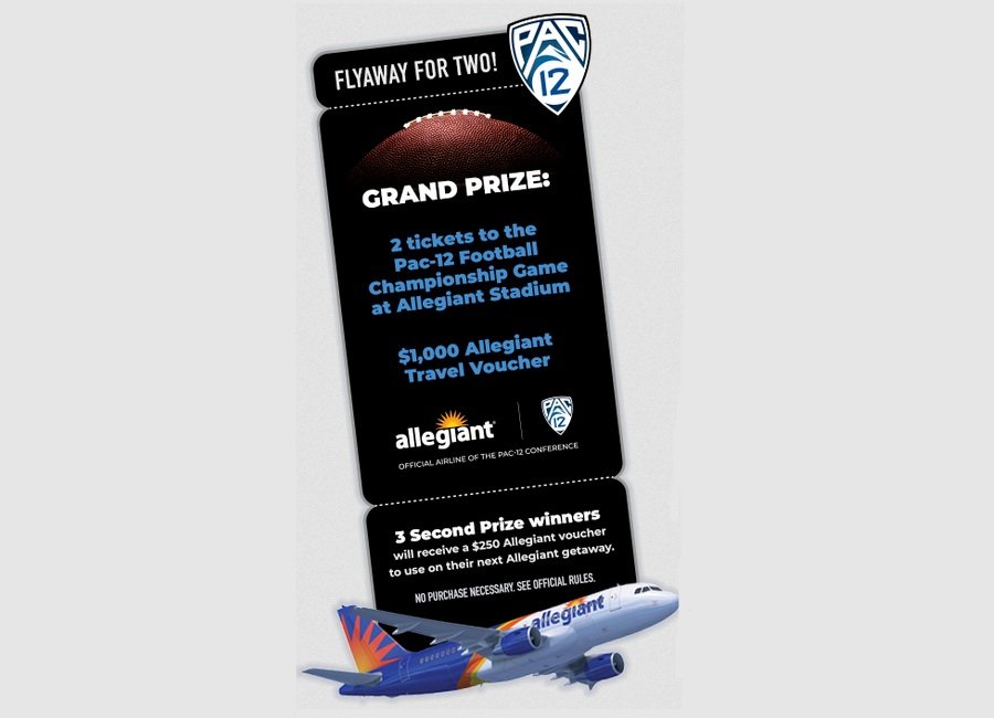 Allegiant Air Ultimate Pac-12 Fan Flyaway Sweepstakes - Win Two Championship Game Tickets and Travel Voucher