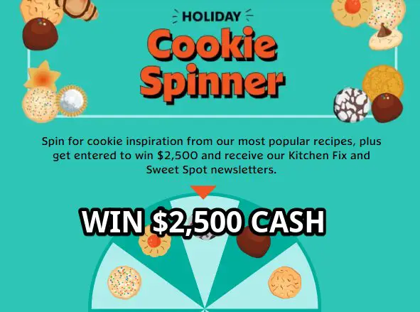 AllRecipes Holiday Cookie Spinner Sweepstakes - Win $2,500 Cash