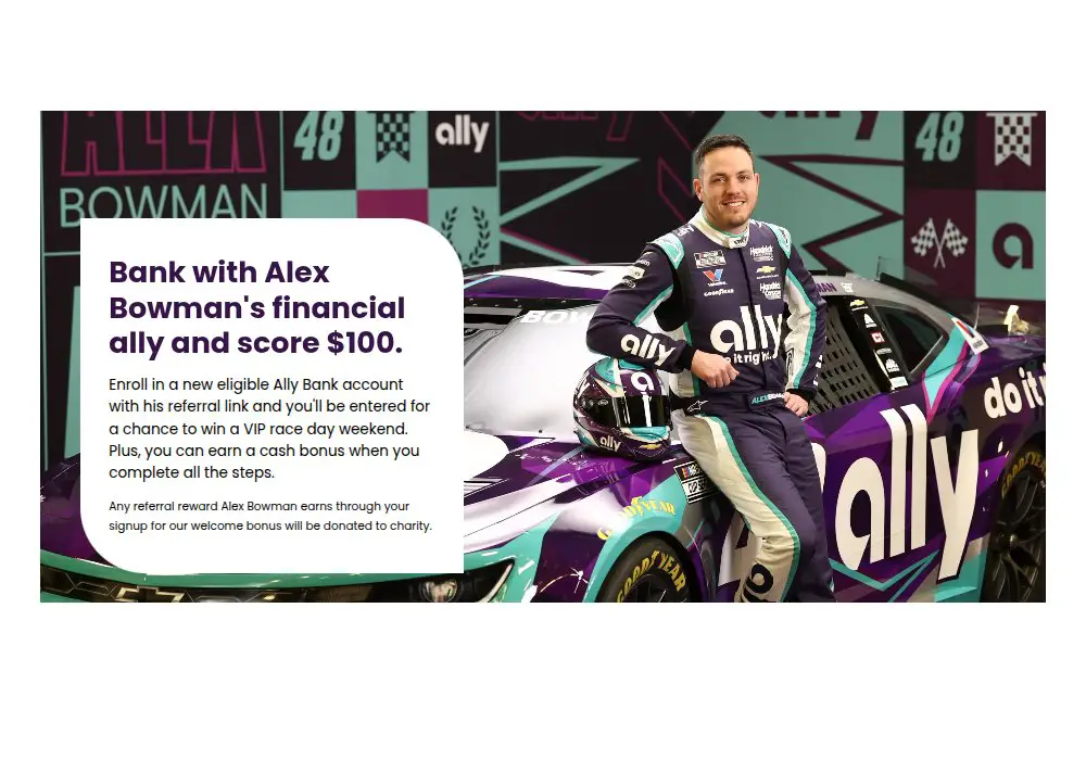 Ally Alex Bowman Refer-A-Friend Sweepstakes - Win A Trip For Two To A NASCAR Race