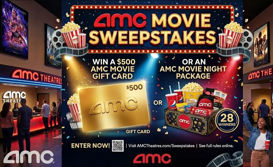 AMC Movie Sweepstakes - Win A $500 AMC Movie Gift Card Or An AMC Movie Night Package (28 Winners)