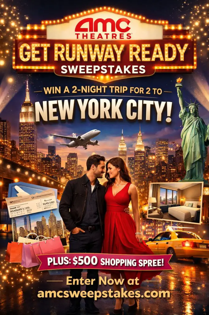 AMC Theaters Get Runway Ready Sweepstakes - Win A 2-Night Trip For 2 To New York City