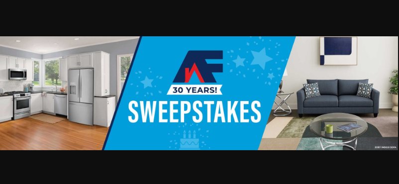 American Freight Cheers To 30 Years Sweepstakes – Win $500 American Freight In-Store Credit (30 Winners)