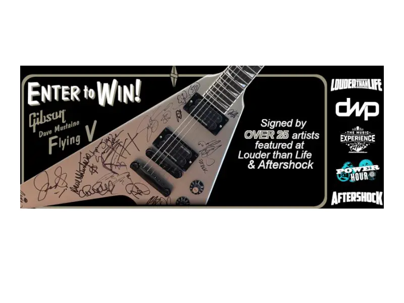 American Musical Supply Giveaway - Win A Signed Mustaine Gibson Flying V Guitar