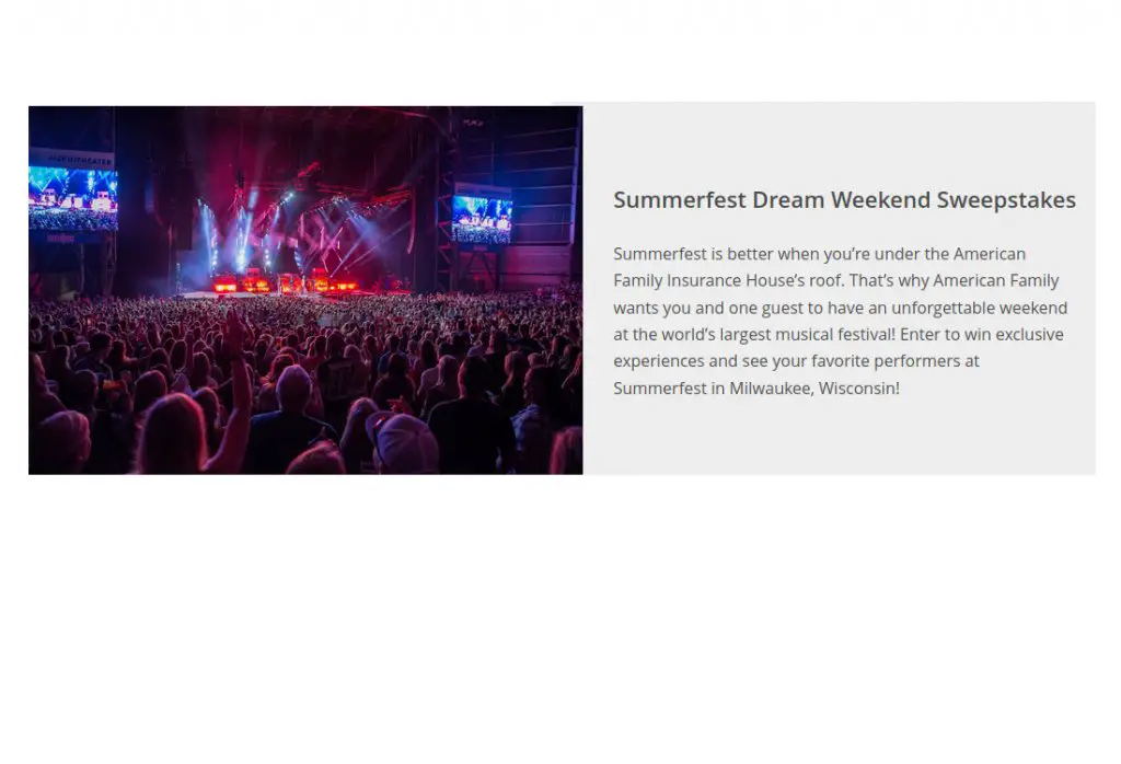 AMFAM 2023 Summerfest Dream Weekend Sweepstakes - Win Four General Admission Tickets To Summerfest And More