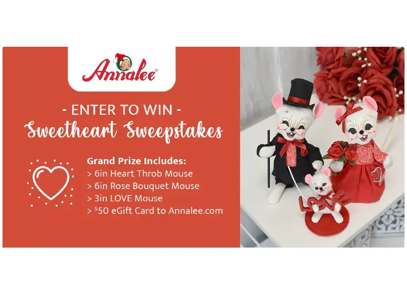 Annalee Dolls 2023 Sweetheart Sweepstakes - Win a 3-Doll Piece Set and $50 Gift Card