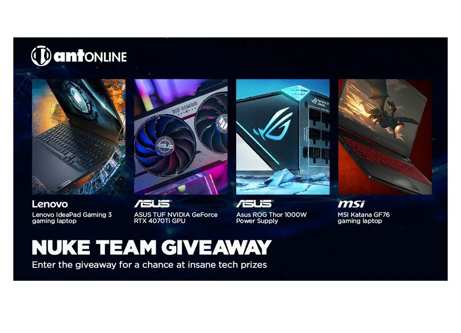 Antonline Nuke Team Giveaway - Win A Gaming Laptop, Graphics Card & More