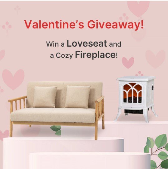 Aosom.com's Valentine's Day Giveaway – Win A Modern Loveseat And A Cozy Fireplace
