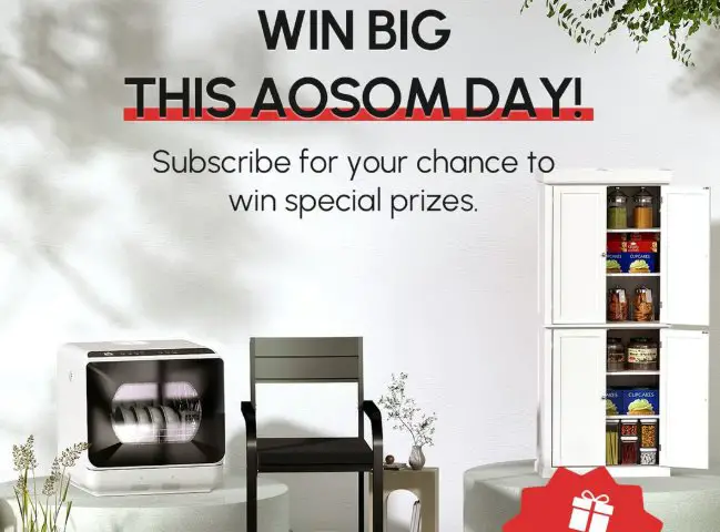 Aosom Day Giveaway - Pantry Cabinet, Dining Chairs & Dishwasher Up For Grabs
