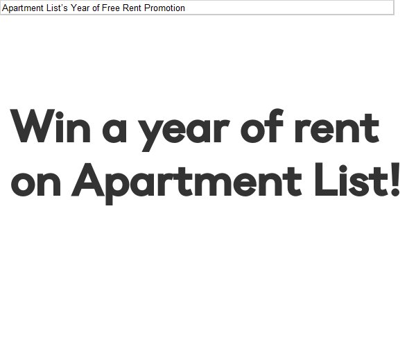 Apartment List’s Year of Free Rent Promotion - Win Free Rent For A Year