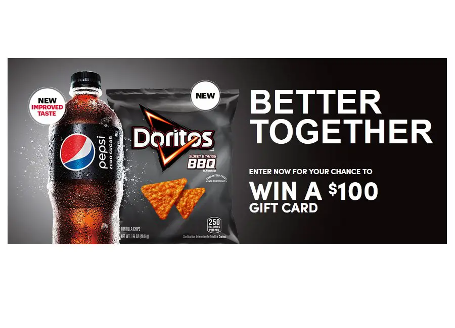 Aramark Pepsi Zero Sugar Doritos Giveaway - $100 Prepaid Gift Cards, 100 Winners