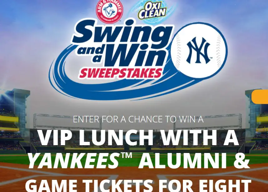 Arm & Hammer Swing And A Win Sweepstakes - Win 8 Tickets To A Yankees vs Royals Game
