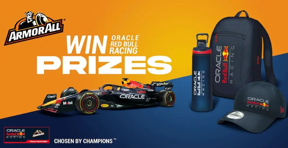 Armor All Race Day Gear Sweepstakes – Win Oracle Red Bull Racing Backpack, Armor All Car Wash Pack & More (26 Winners)