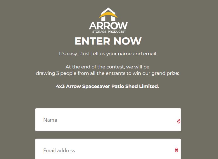 Arrow Storage Products Arrow Space Saver Patio Shed Sweepstakes - Win An Arrow Spacesaver Patio Shed {4x3 foot}