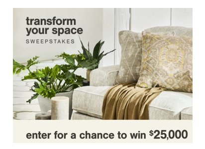 Ashley Furniture Transform Your Living Space Sweepstakes - Win A $25,000 Shopping Spree
