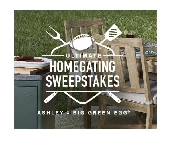 Ashley x Big Green Egg: Ultimate Homegating Sweepstakes - Win an OutDoor Grill and More