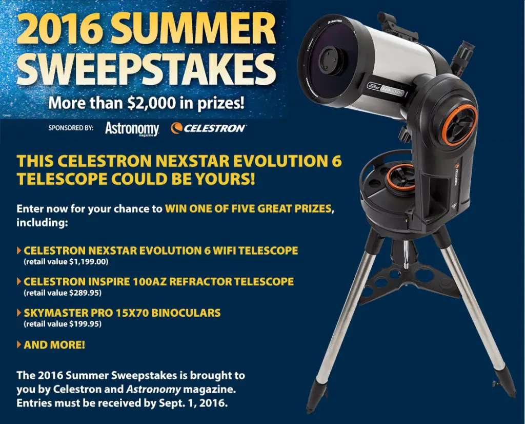 Lots of Winners in this Astronomy Magazine $2000 Summer Giveaway!