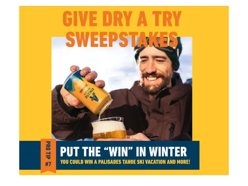 Athletic Brewing  Give Dry A Try Giveaway - Win A Trip For Two To Olympic Valley, CA