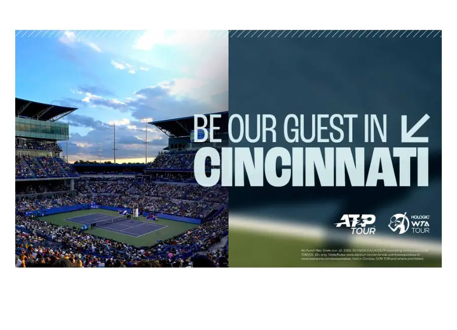 ATP & WTA Cincinnati Open 2023 Sweepstakes - Win A Trip For Two To The 2023 ATP & WTA Cincinnati Open