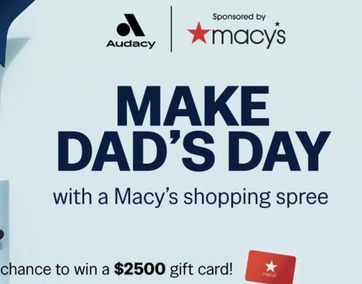 Audacy Macy's Father's Day Giveaway - Win a $2500 Macy's Gift Card