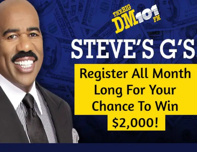 Audience The Big DM 101 Steve G's Sweepstakes - Win $2,000 Cash