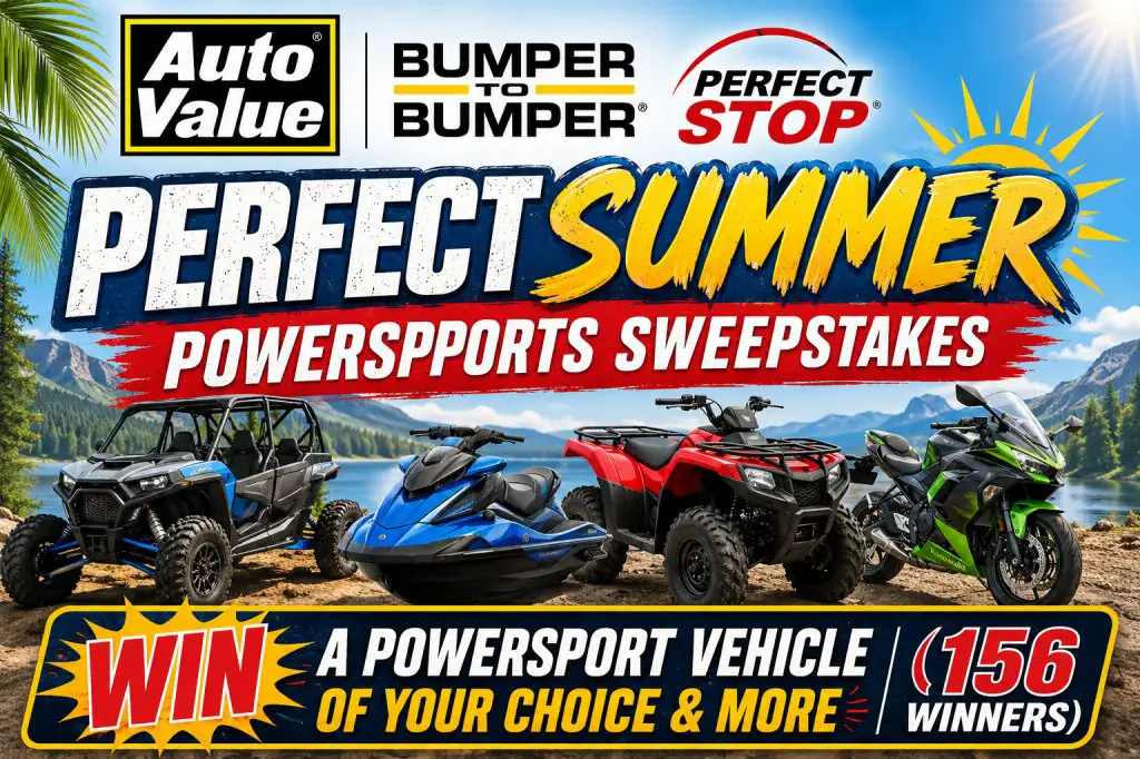 Auto Value Bumper To Bumper Perfect Stop Perfect Summer Powersports Sweepstakes – Win A Powersport Vehicle Of Your Choice & More (156 Winners)