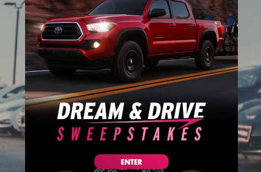 AutoNation Dream & Drive Sweepstakes - Win A 2022 Toyota Tacoma Truck