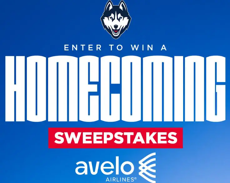 Avelo Airlines Homecoming Sweepstakes - Win a trip for 4 to Connecticut Huskies vs Syracuse Orange Game