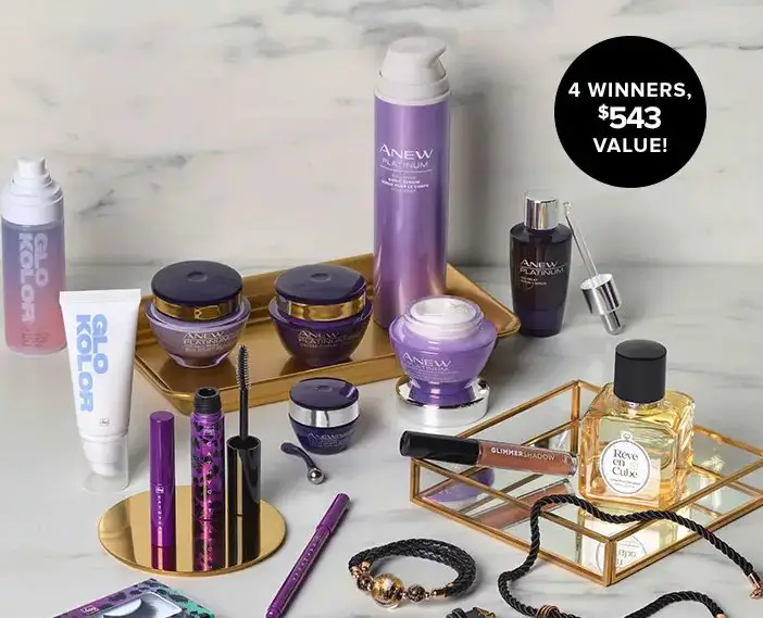 Avon Platinum Glamour Prize Pack Sweepstakes -  Win Over $500 Worth Of Beauty Products