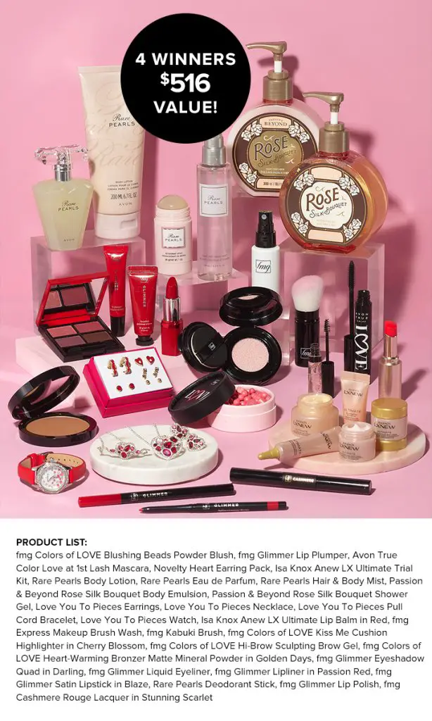 Avon’s Be Mine Forever Giveaway – Win $516 In Free Avon Beauty Products (4 Winners)