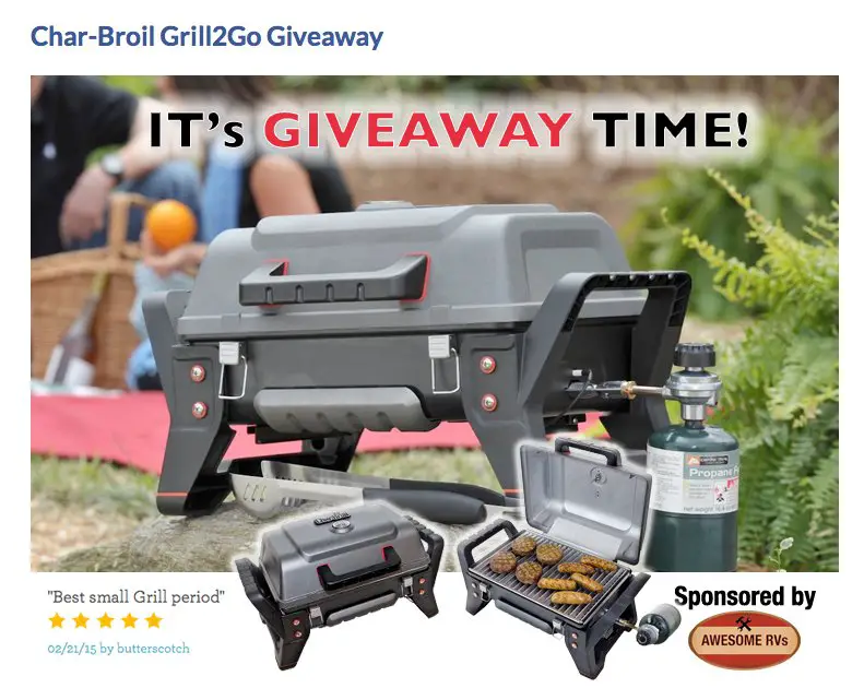 It's Hot in the Awesome RVs Char-Broil Grill2Go Giveaway!