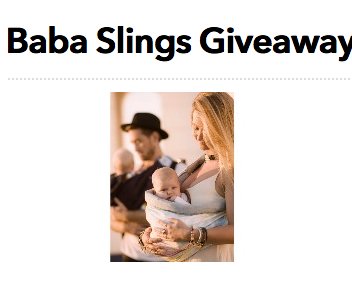 Baba Slings Giveaway
