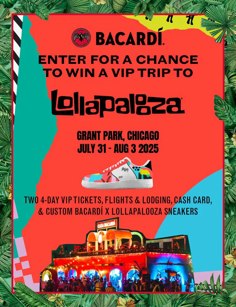 Bacardi x VIP Chicago Festival Sweepstakes - Win 4-Day VIP Tickets To Lollapalooza Festival