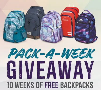 Backpack Back To School Sweepstakes