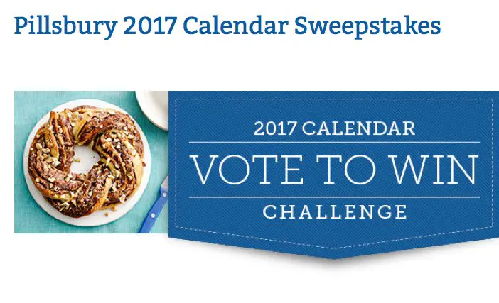 Bake Your Way to a Win in the Pillsbury 2017 Calendar Sweepstakes!