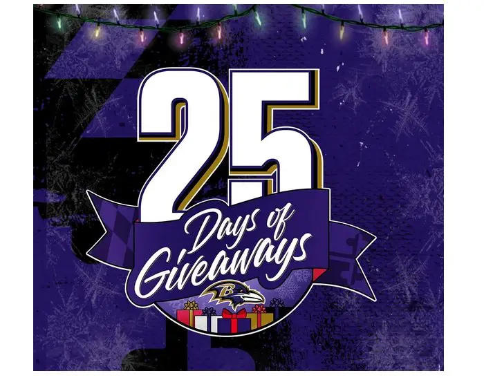 Baltimore Ravens 25 Days of Giveaways - Win Official Merch, $250 Gift Card & More