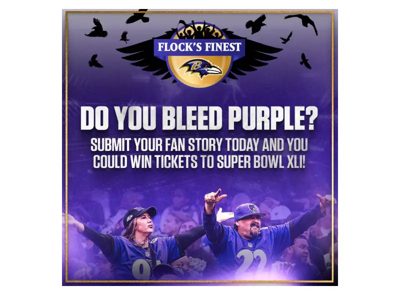 Baltimore Ravens Flocks Finest Contest - Win A Trip To Super Bowl & More