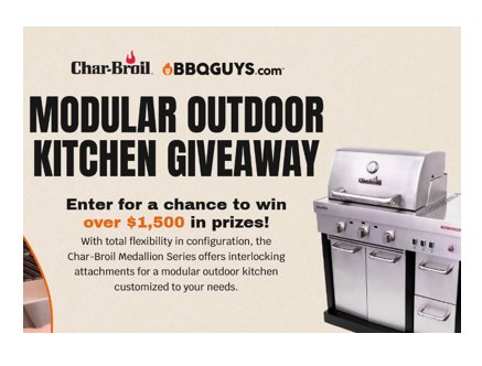 BBQGuys Char-Boil Modular Outdoor Kitchen Giveaway - Win A $1,575 Char-Boil Gas Grill
