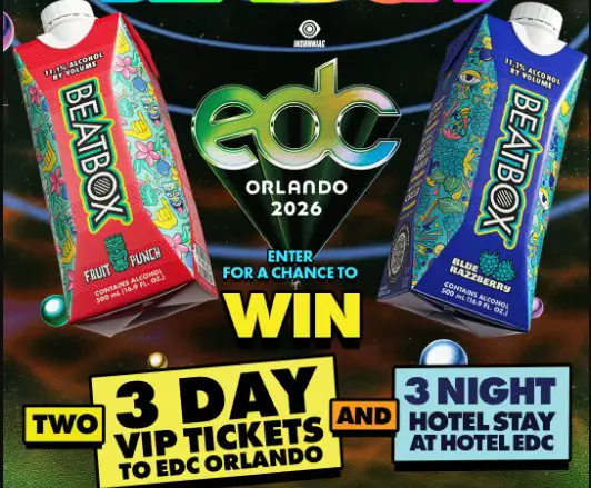 BeatBox Beverages Orlando Festival Sweepstakes - Win a Trip for 2 to EDC Orlando 2026