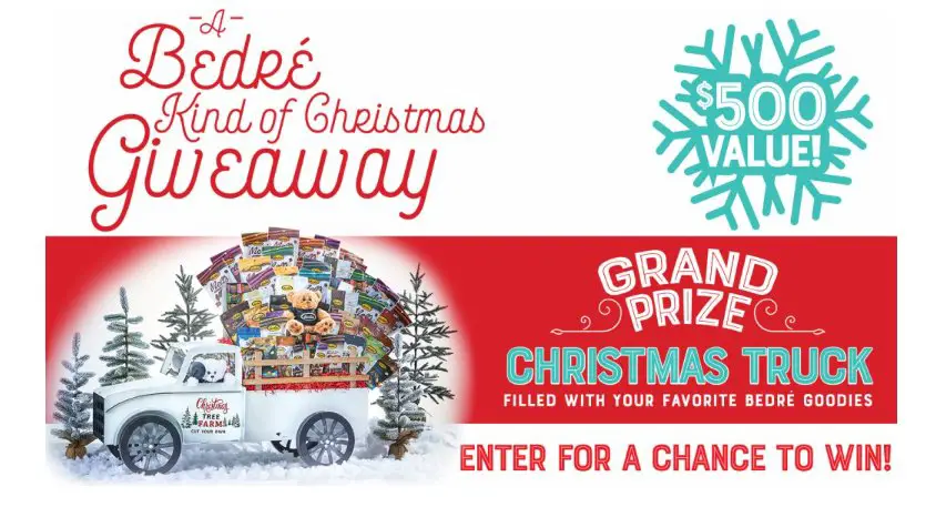 Bedré Fine Chocolate Kind Of Christmas Giveaway - Win A Truck Full Of Bedré Chocolates, Winter Scaff, $250 Bedre Chocolates Gift Basket & More (26 Winners)