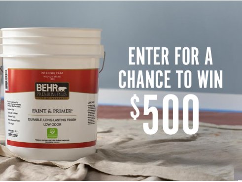 Behr & Kilz Pro “UGC” Sweepstakes - $500 Gift Card; 4 Winners