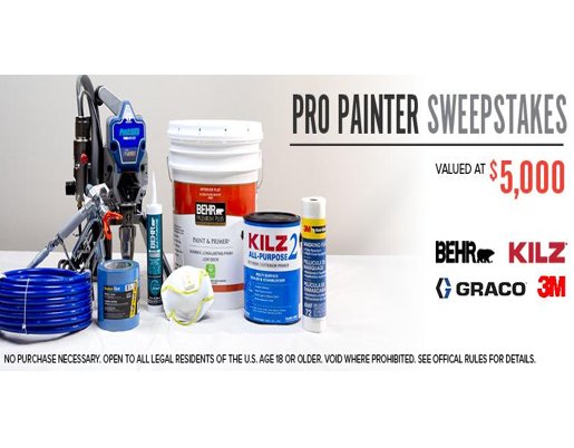 Behr's Pro Painter Sweepstakes - Win A $5,000 Paint Prize Package